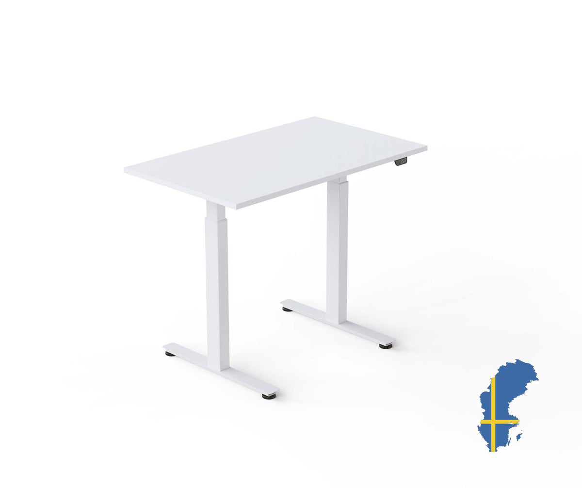 vitt Wulff höj och sänkbara skrivbord svensktillverkade 100 x 60 cm