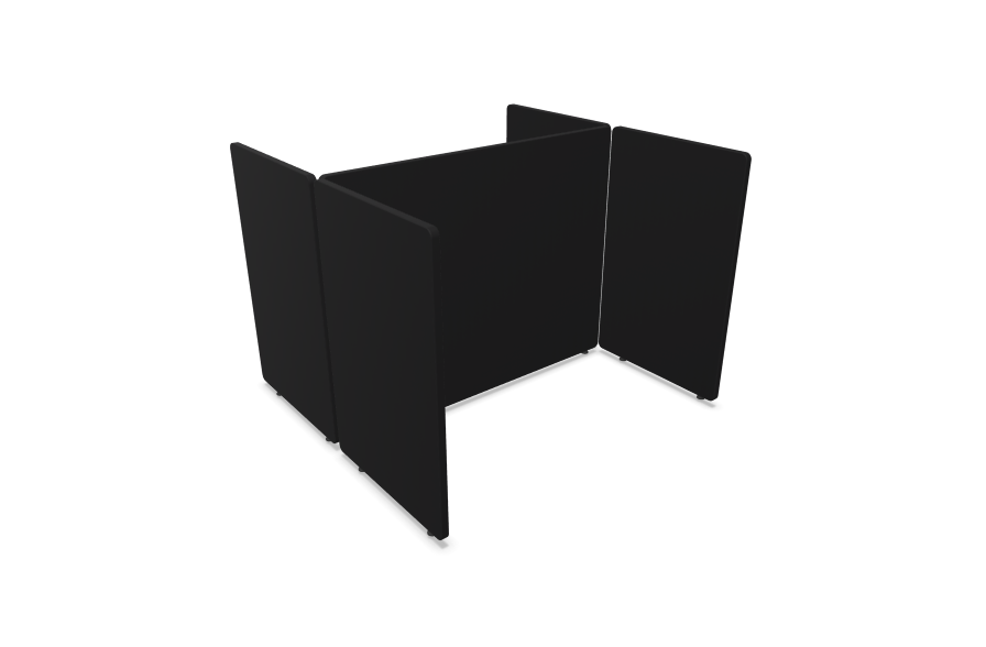 Gulvskærmskabine ScreenIT A30 – bygbar, to eller fire borde