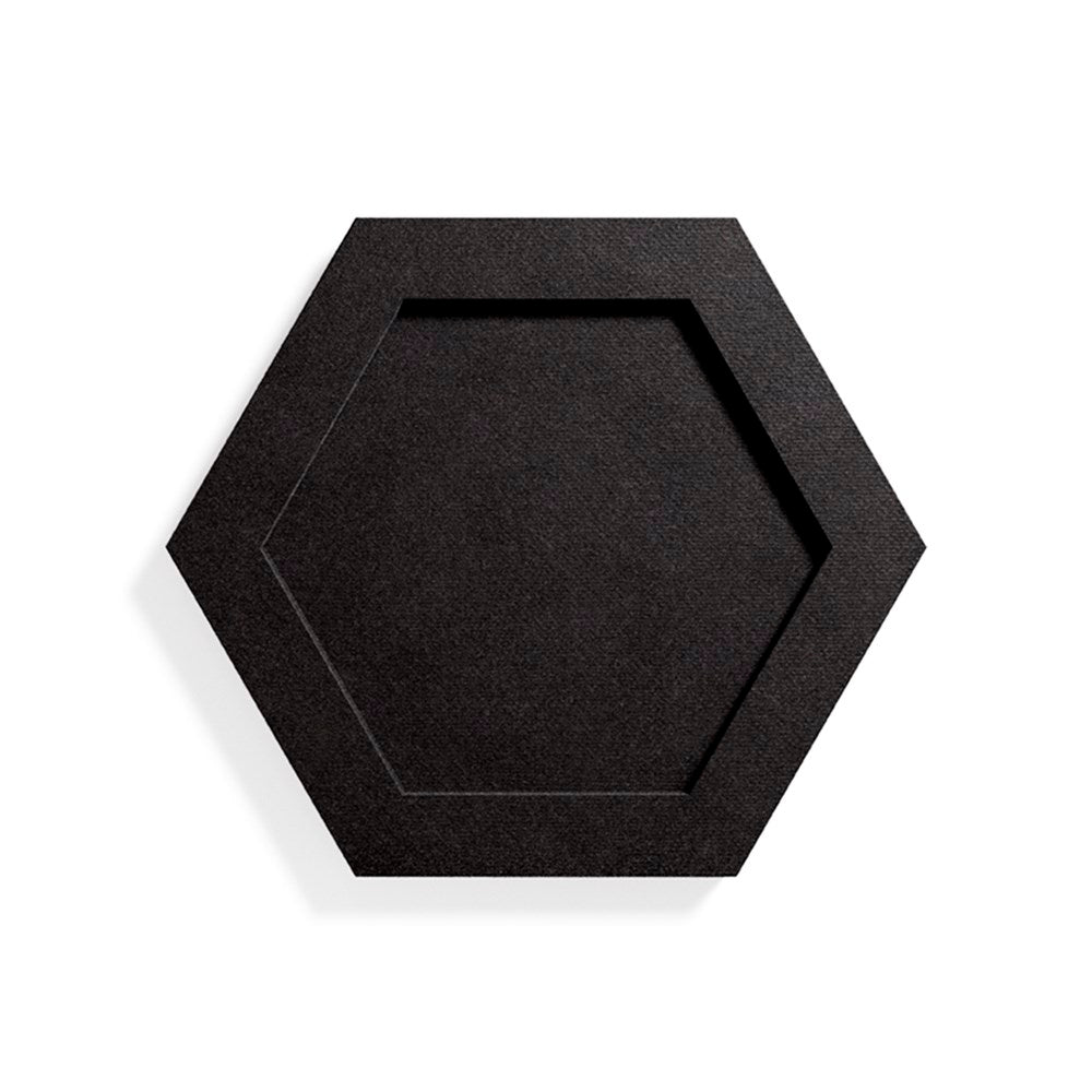 svart väggabsorbent i hexagonform