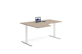 Hörnskrivbord med justerbar höjd ger ergonomiska fördelar för din hälsa under en arbetsdag.