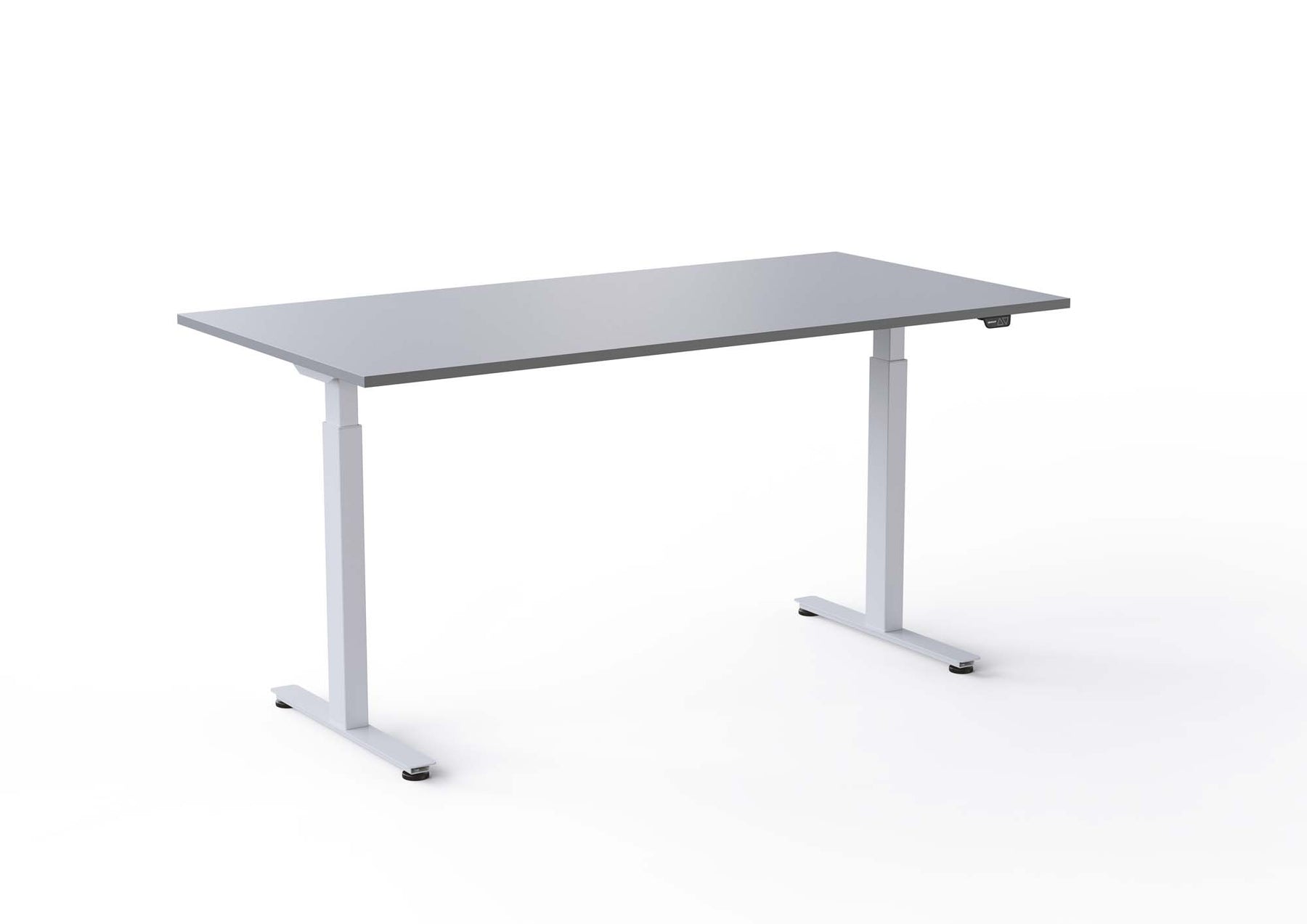 grå bordsskiva och vitt stativ 160 x 80 cm