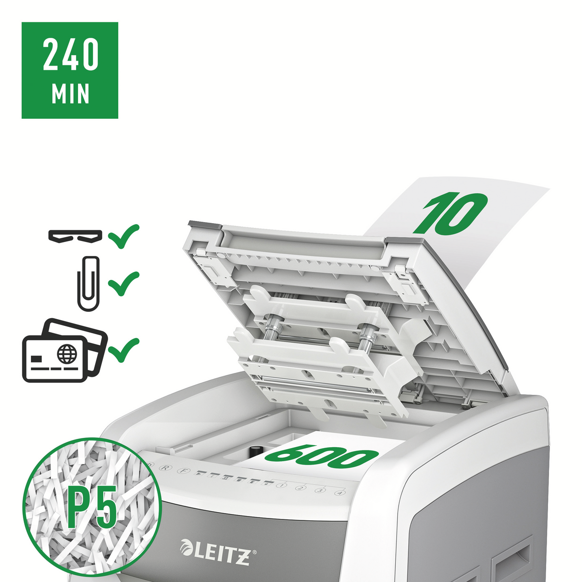Automatisk makulator P5 Leitz IQ Autofeed Office Pro 600